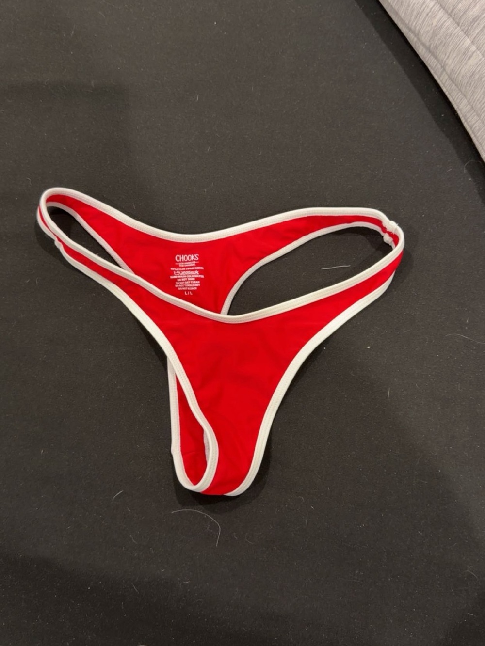 Boutine LA Red Bikini Bottom with White Trim